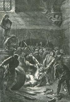 meurtre-évêque-Gaudry-Alphonse de Neuville. (© DR). Le meurtre de l’évêque Gaudry par Alphonse de Neuville. (© DR).