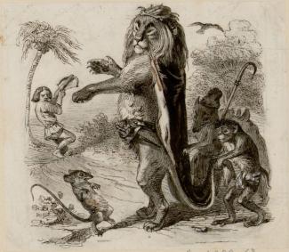 Le Lion ete Rat par Grandville