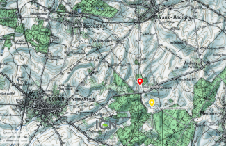 Carte de localisation du terrain de parachutage « Roland Garros »