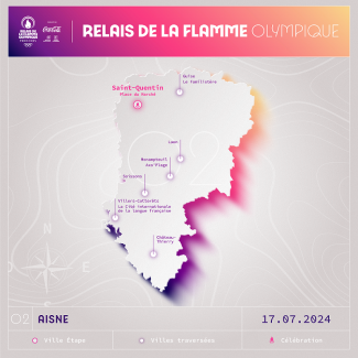 Paris 2024 - Carte relais flamme olympique dans l'Aisne