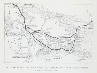 Le recul de l'armée allemande jusqu'au 31 juillet 1918 ©BNF Gallica Le recul de l'armée allemande jusqu'au 31 juillet 1918 ©BNF Gallica
