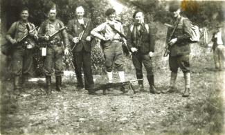 Membres du maquis de Saint-Algis René Fortier, Eugène Fortier, M. Armand, Bailly, Leblanc et Leporc