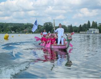 Relais de la Flamme Olympique à Axo'plage-Monampteuil