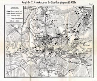Plan de l'attaque de Guise du 28 août 1914 Plan de l'attaque de Guise du 28 août 1914