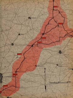 Carte de la progression de la 3rd Armored Division Carte de la progression de la 3rd Armored Division