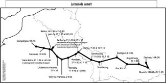 Le trajet du "Train de la mort" du 2 juillet 1944 Le trajet du "Train de la mort" du 2 juillet 1944