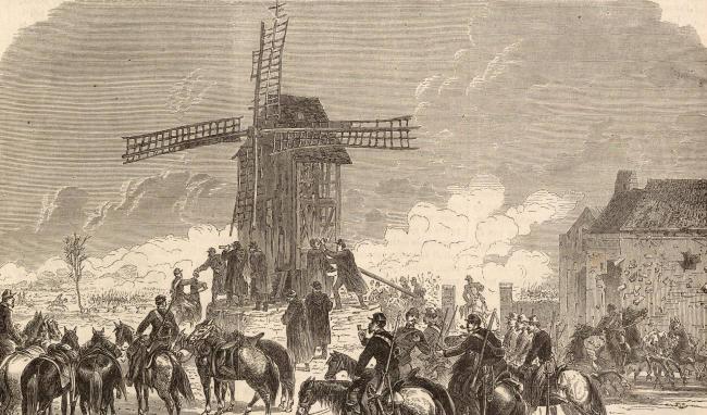 Le moulin de Tous-Vents, pendant la bataille de Saint-Quentin, le 19 janvier ©Coll. dép. Aisne Le moulin de Tous-Vents, pendant la bataille de Saint-Quentin, le 19 janvier ©Coll. dép. Aisne