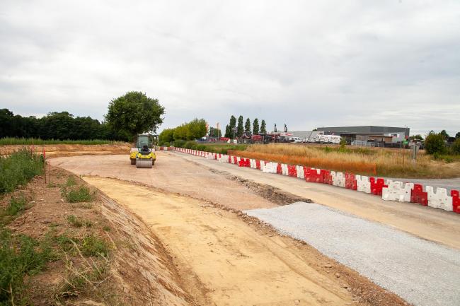 Travaux sur le nouveau giratoire de Guise