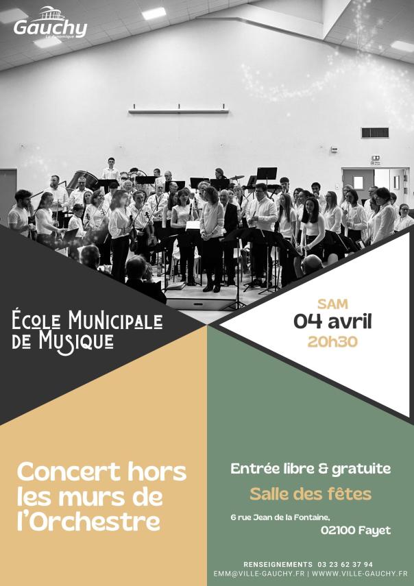 Affiche Concert hors les murs de l’Orchestre de l’École Municipale de Musique de Gauchy