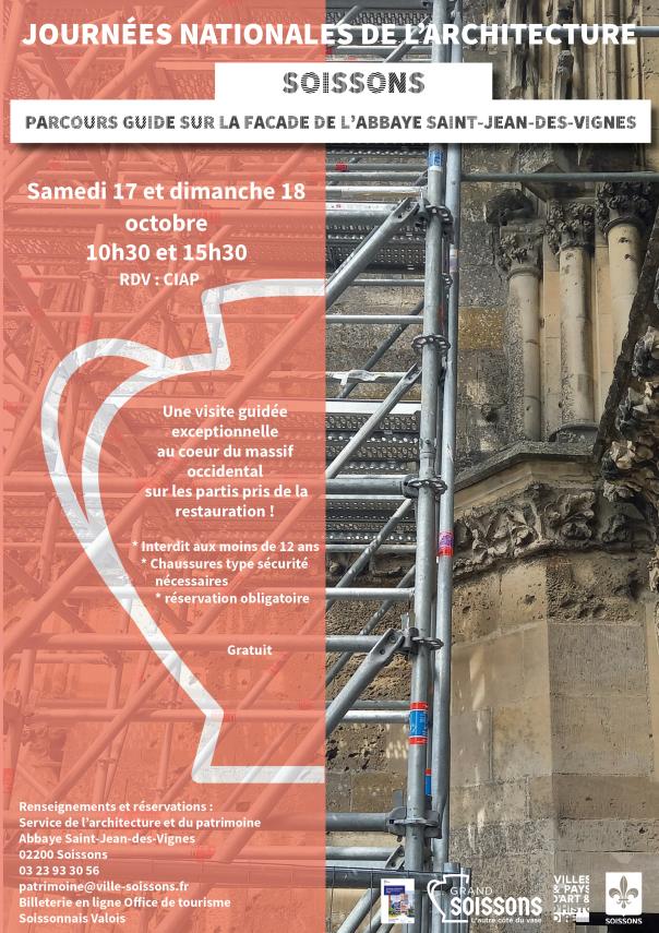 Le parcours façade de l'abbaye Saint-Jean-des-Vignes