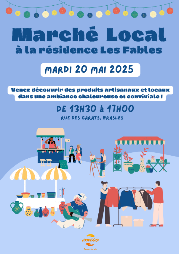 Affiche Marché de créateurs Illustratif Bleu - 1
