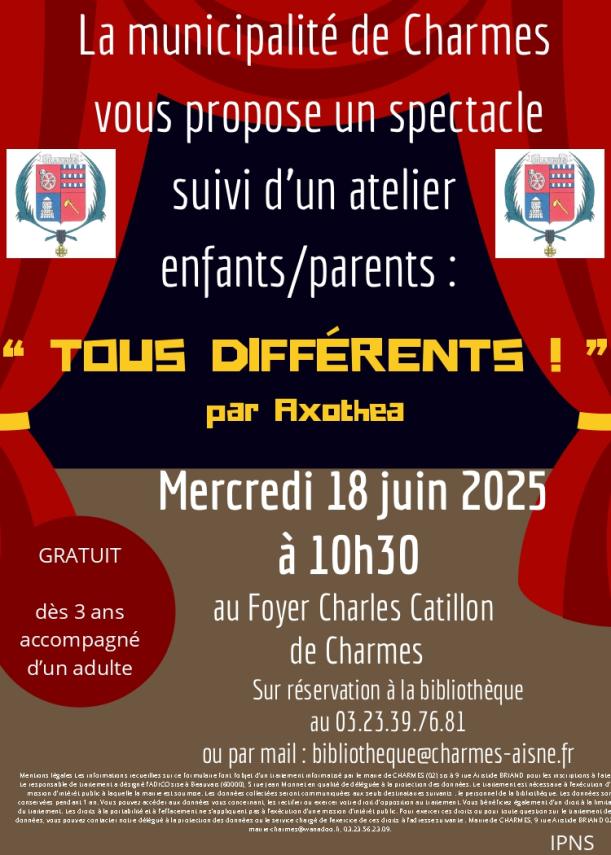 Spectacle-Tous-differents-affiche-Mercredi-18-juin-au-Foyer-Charles-Catillon