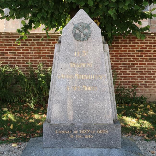 Monument aux morts du 3e régiment d’autos-mitrailleuses à Dizy-le-Gros. © Conseil dép. de l’Aisne