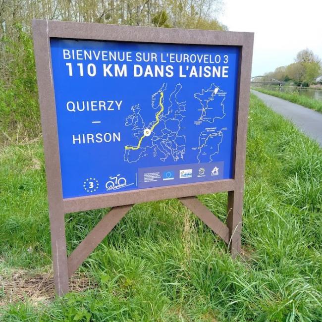 Panneau d'entrée Quierzy/Marest-Dampcourt ©CD02